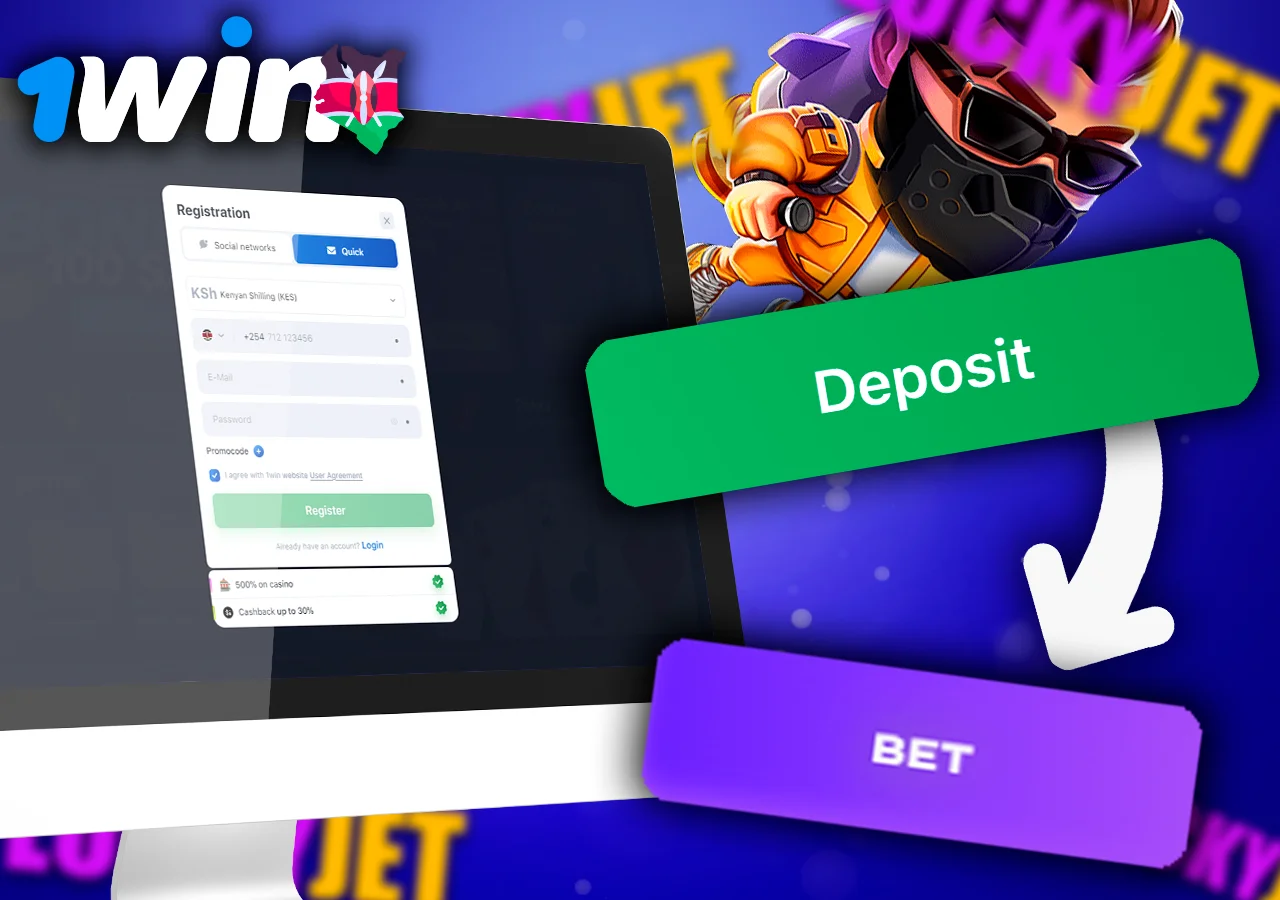 Lucky Jet Game on the 1Win Kenya betting site.